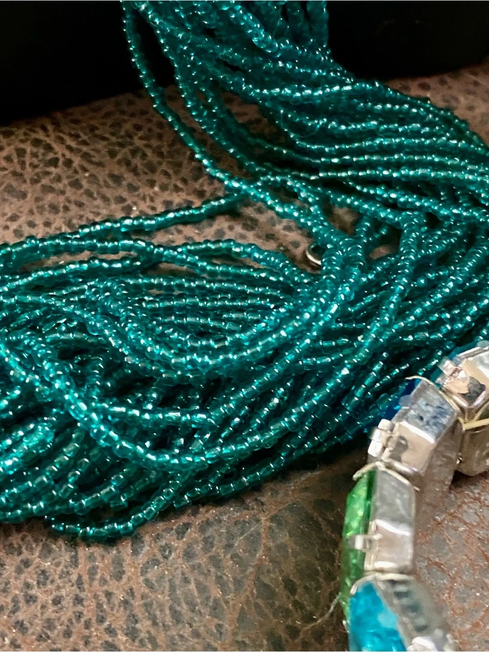 Emerald Green Statement & Iridescent Blue-Green Abalone Pendant Necklaces
